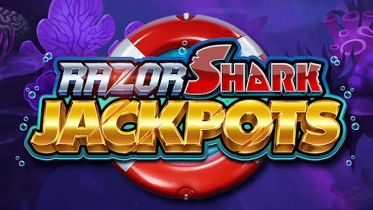 Tampilan visual slot Razor Shark Jackpots dengan tema bawah laut yang dinamis