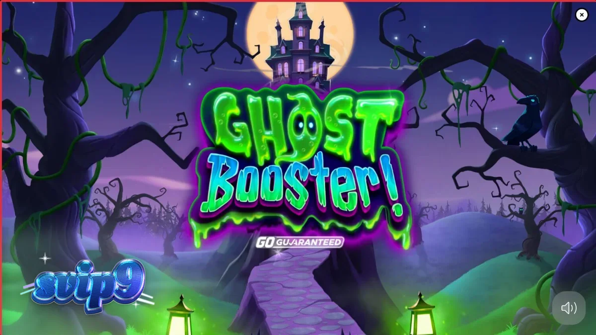 Tampilan visual slot Ghost Booster dengan tema Halloween yang ceria
