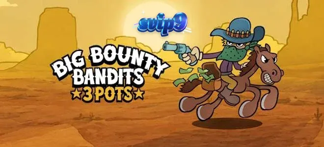 Tampilan visual permainan slot Big Bounty Bandits: 3 Pots dengan tema Wild West yang penuh warna.